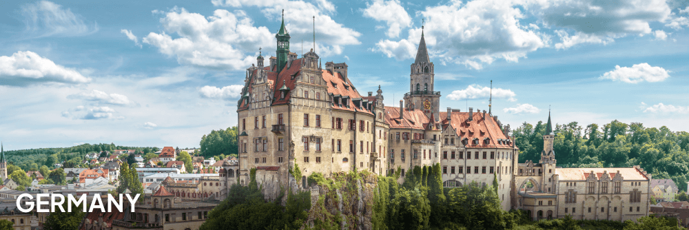 a view of Sigmaringen Castle in Germany on a sunny day