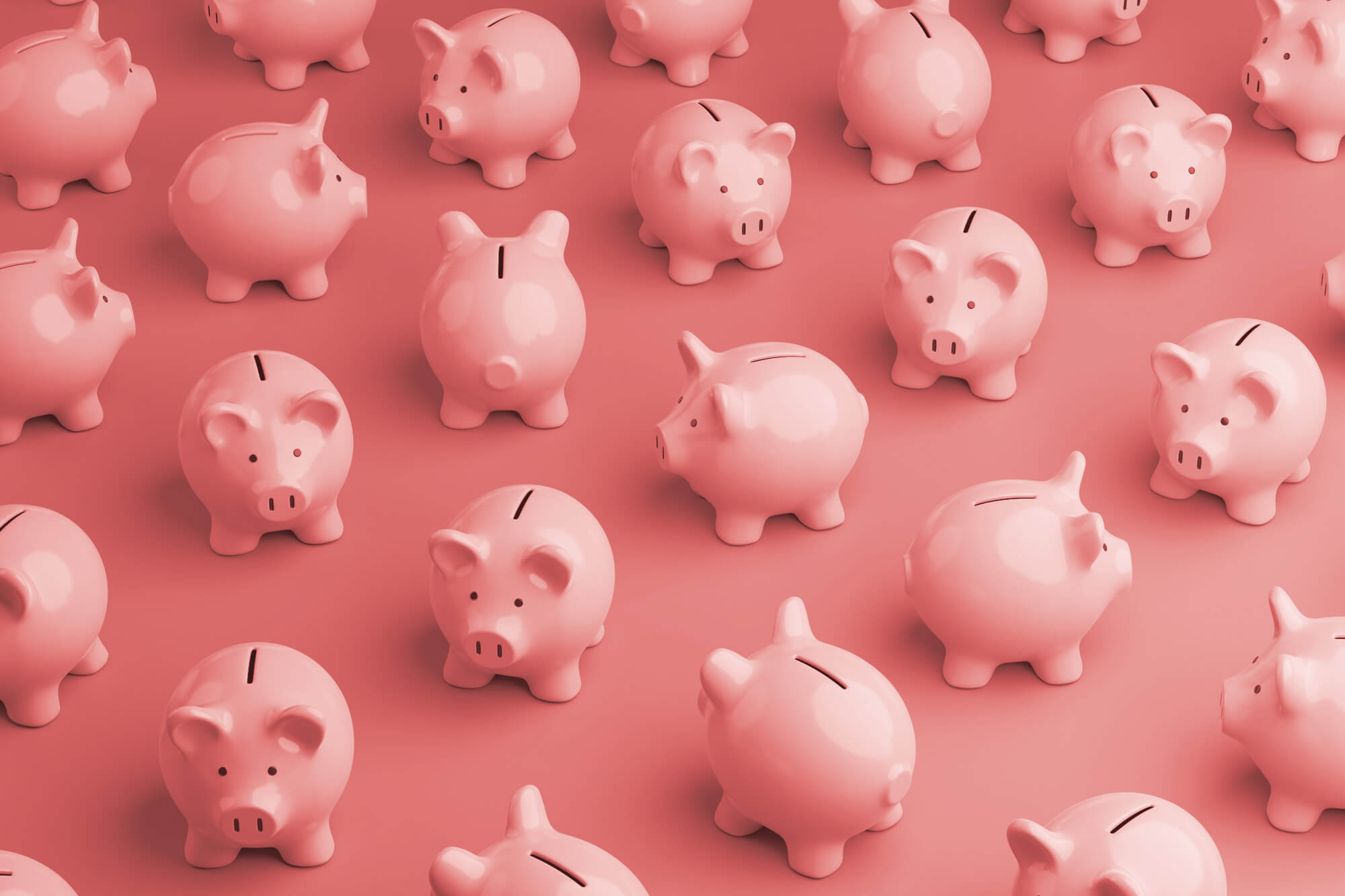 Pink money piggy banks