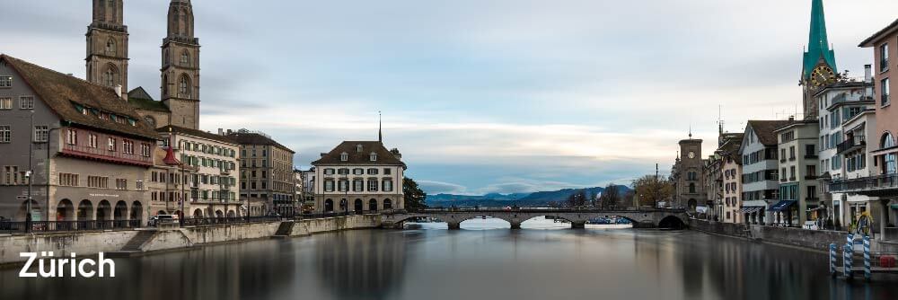 Zurich cityscape and river