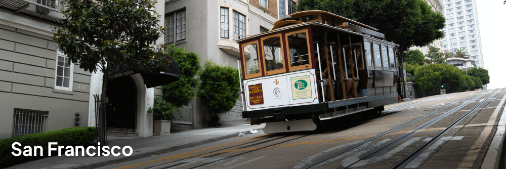 A cable car in San Francisco